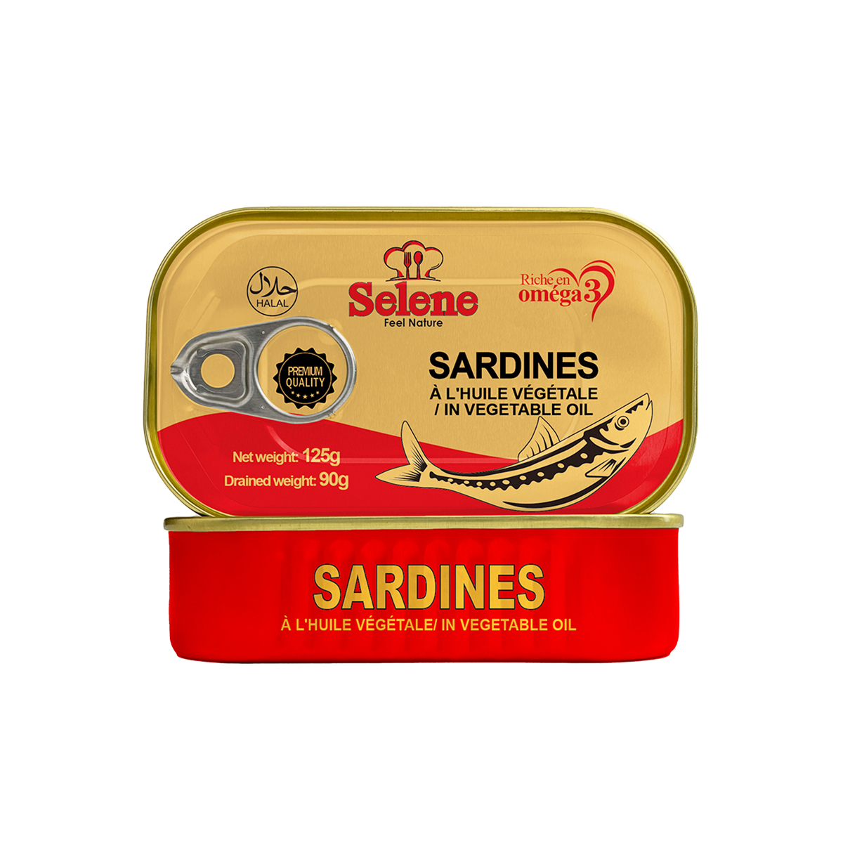 Sardines à l'huile végétale 125g