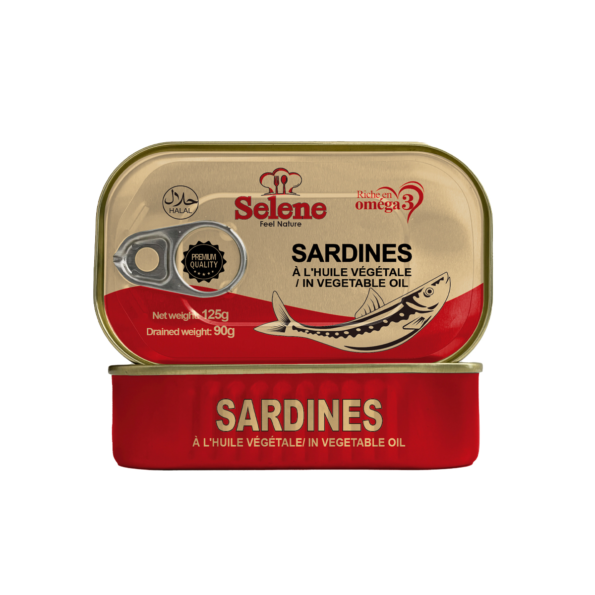 Sardines à l'huile végétale 125g